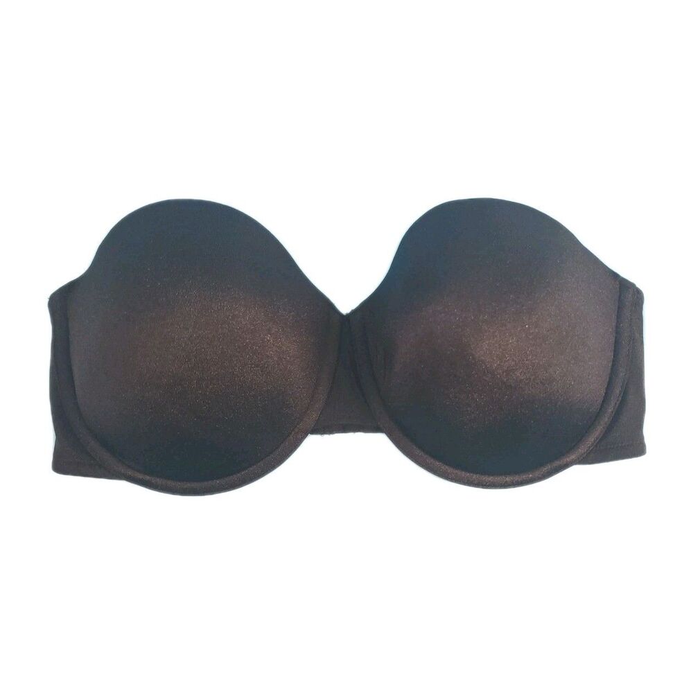 Dreamfit 38DD Strapless Bra Wired Padded Black R7831X